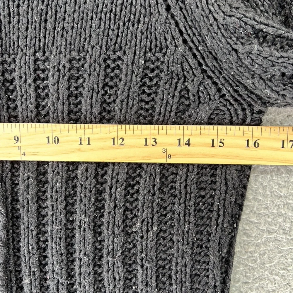 Free People‎ Button Down Cardigan Sweater Womens Medium Black Soft Stretch Fall - Picture 5 of 12